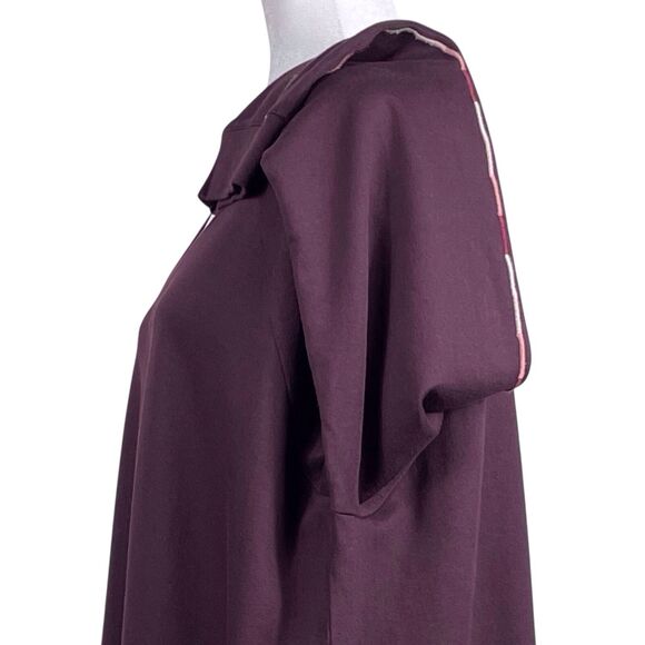 J.Jill Fit French Terry Embroidered Shift Dress Size 2X Long Sleeve Purple EUC - Picture 9 of 16